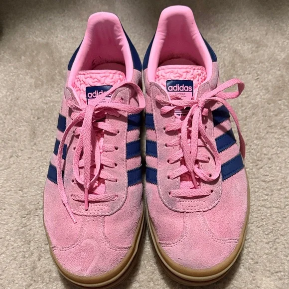 Adidas Gazelle Pink and Navy Women's Sneakers - Picture 2 of 5
